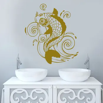 

Koi Carp Wall Sticker Vinyl Home Decor Living Room Asian Style Zen Japanese Art Decals Bedroom Bathroom Murals Wallpaper 3887