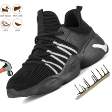 

Men's Women Lightweight Breathable Safety Shoes Puncture-Proof Steel Toe Indestructible Boot Protection Outdoor Working Shoes