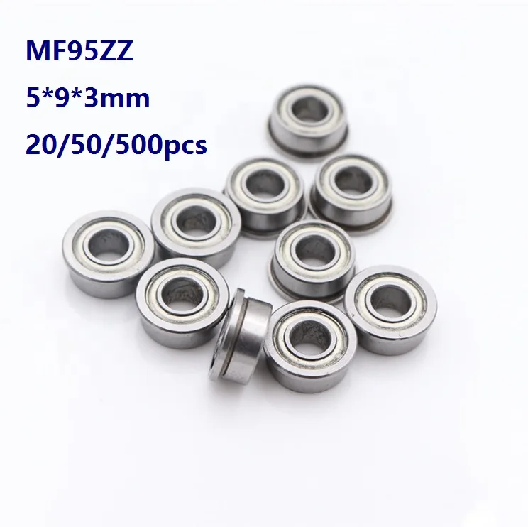 

20pcs/50pcs/500pcs MF95ZZ MF95 ZZ Mini Bearings 5x9x3mm Flange Deep groove Ball Bearing Miniature Doubel metal cover 5*9*3mm