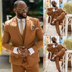 3 Pcs Men Suits Set Party Prom Tuxedos Cotton Blend High Quality Blazer Formal Business Custom Made Suit Set Costumes Hommes