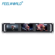 FEELWORLD T51 тройной " 2RU 800X480 вещания ЖК-монитор для установки в стойку с 3G-SDI, HDMI, AV вход и выход