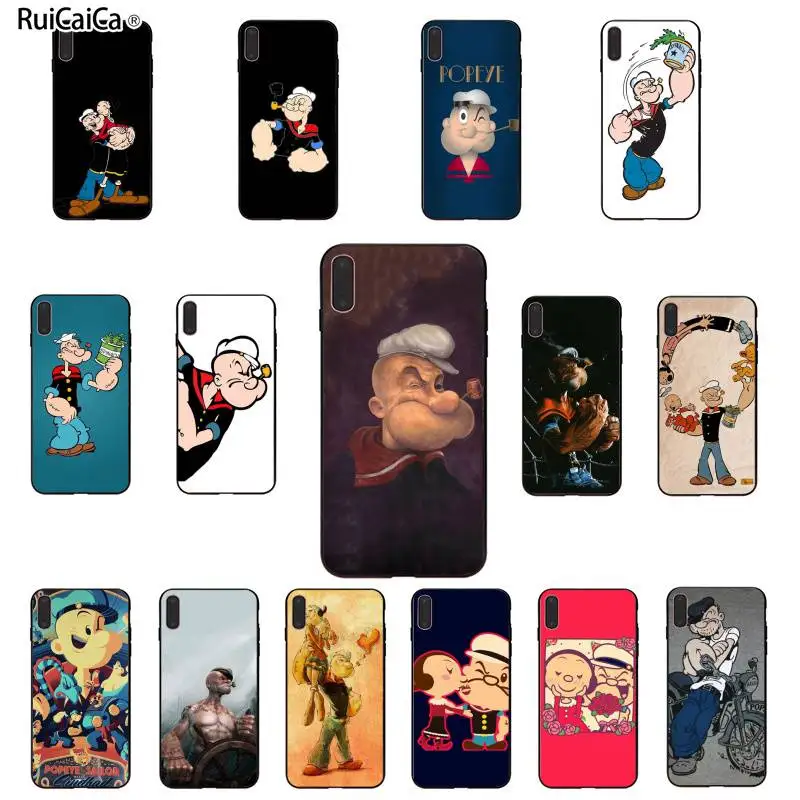 Ruicaica мультяшный чехол Popeye для телефона iPhone 6 6S 7 8 Plus X XS MAX 5 5S SE XR 11 pro max мобильного |