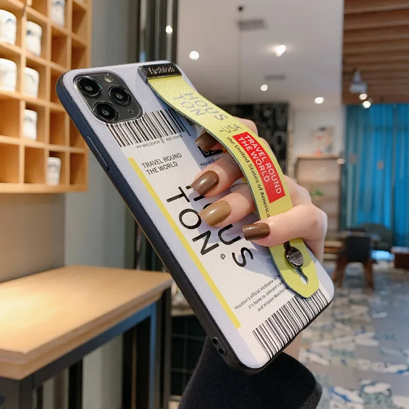 INS этикетки штрих код ремешок чехол для iPhone 12 Pro 11 XR Xs Max X 6 SE2 7 8 плюс простая одежда