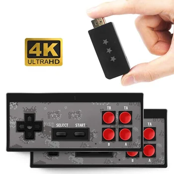 

VODOOL 4K HDMI Wireless TV Video Game Console 568 Games Mini Handheld Player 8 Bit Dual Gamepad Retro Game Console for Kids Gif