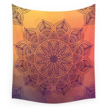 

Peach Mandala Printed Tapestry Wall Hanging Coverlet Bedding Sheet Throw Bedspread Living Room Tapestries Dorm Decor