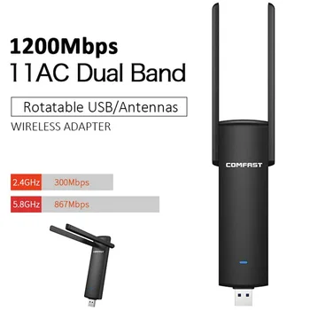 

Comfast USB 3.0 WiFi Adapter 1200Mbps Dual Band Wireless Network Card WiFi Receiver for PC Computer CF-926AC V2