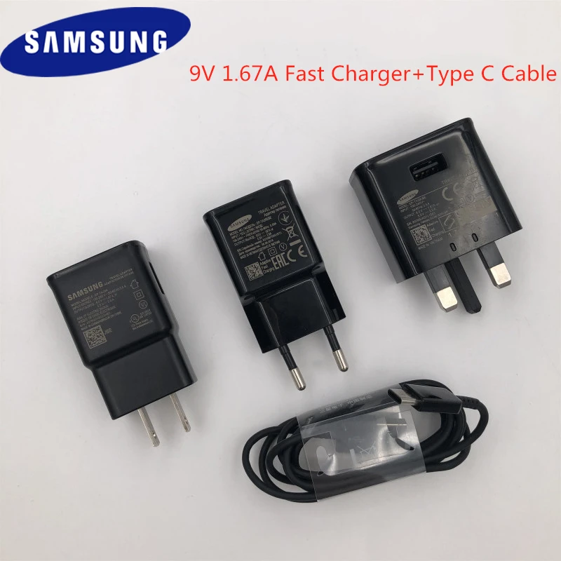 

Samsung Galaxy a70 a50 Quick Adapter Original 9V 1.67A Fast Charger and Type C Cable for a7 2018 A40 A30 s10 s10e Note 7 8 9 10