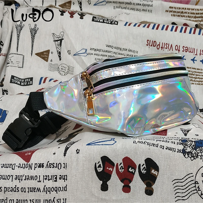 Новая голографическая поясная сумка для женщин Лазерная поясная сумка женская сумочка на ремне поясная сумка Лазерная нагрудная сумка для