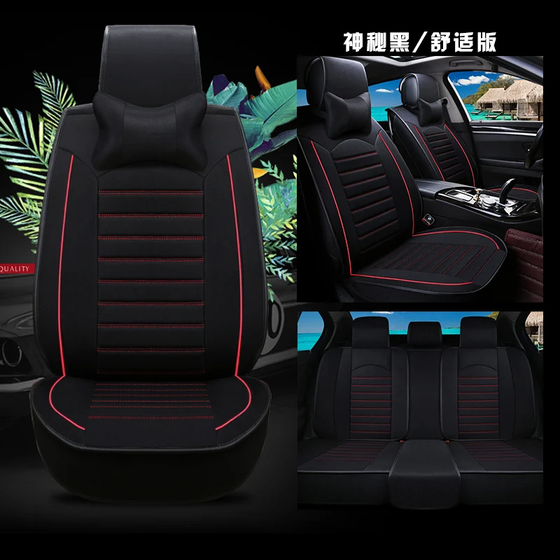heise shushi Full Coverage flax fiber car seat cover auto seats covers for Mazda2 demio axrla mazda3 atenza mazda6 cx5 cx9 cx4 premacy - Название цвета: heise shushi