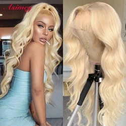 Asimey 613 Lace Frontal Body Wave Wigs 13X4 180 Density Pre Plucked With Baby Hair 100% Virgin Remy Honey Blonde For Black Women