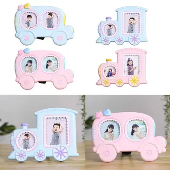 

Creative Baby Cartoon Car Train Shape Photo Frame Infant Year Old Growth Picture Holder Birthday Gifts Desktop Ornaments