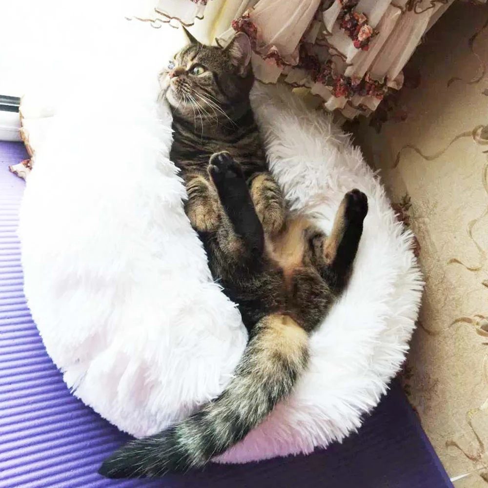 Cama-de-Gato-de-felpa-redonda-suave-larga-Cama-de-Gato-cama-redonda-de-perro-para