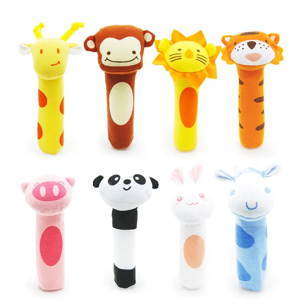 

Cartoon Panda Animal Baby Hand Grip BB Stick Rattle Squeaker Education Toy Gift For Children Baby Rattles Play Birthday Gifts Ne