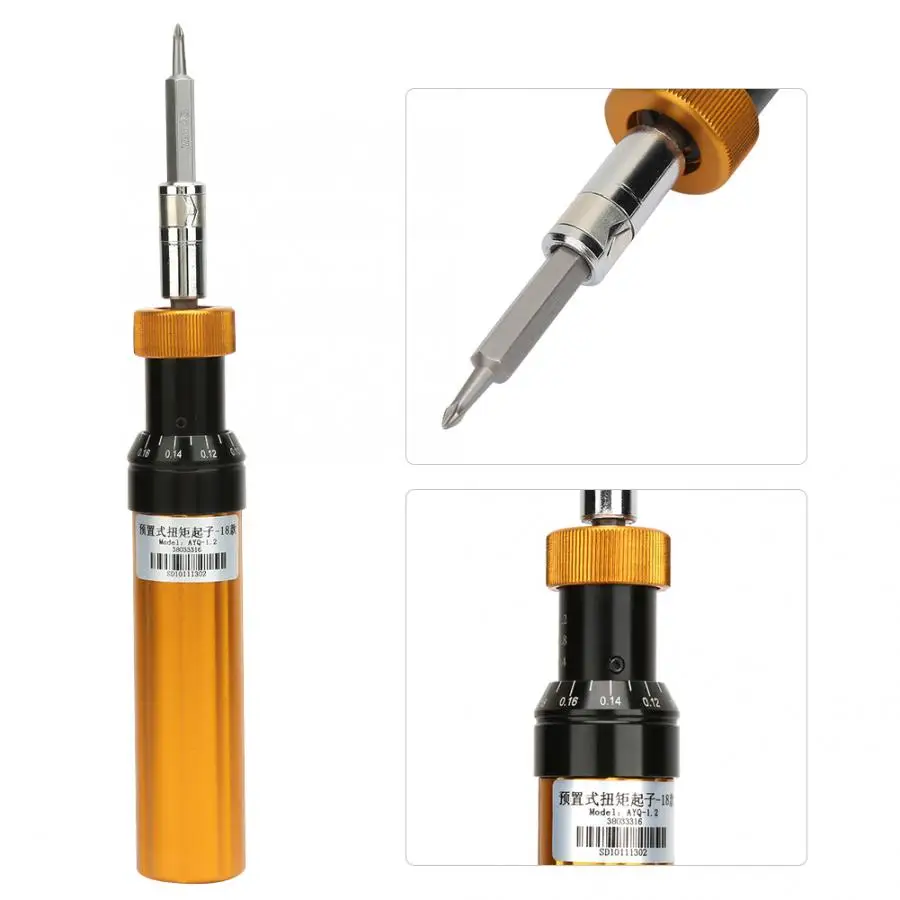 

Alloy Steel Preset Type Screwdriver Bit Tools set0.2-1.2N.m Adjustable Torque Screwdriver Handheld Maintenance Tool
