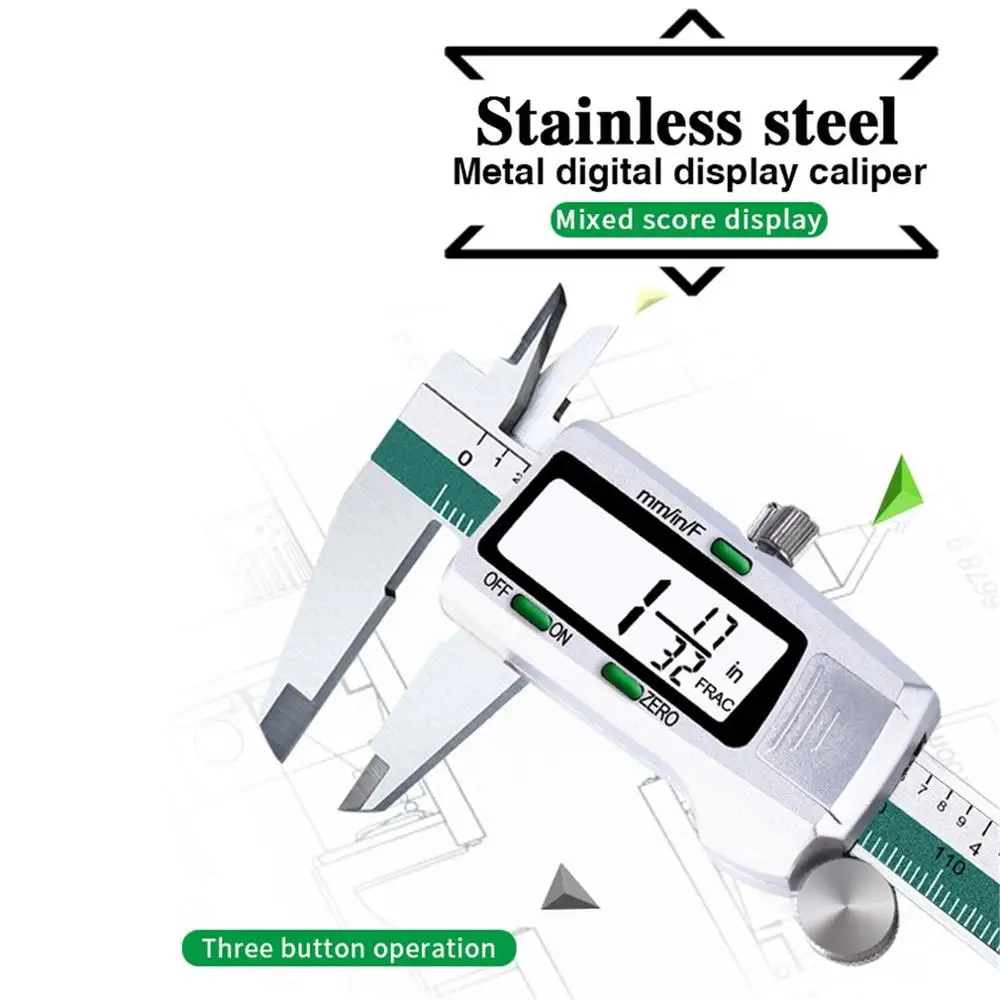 150mm//6inch LCD Digital Electronic Gauge Stainless Steel Vernier Caliper Ruler