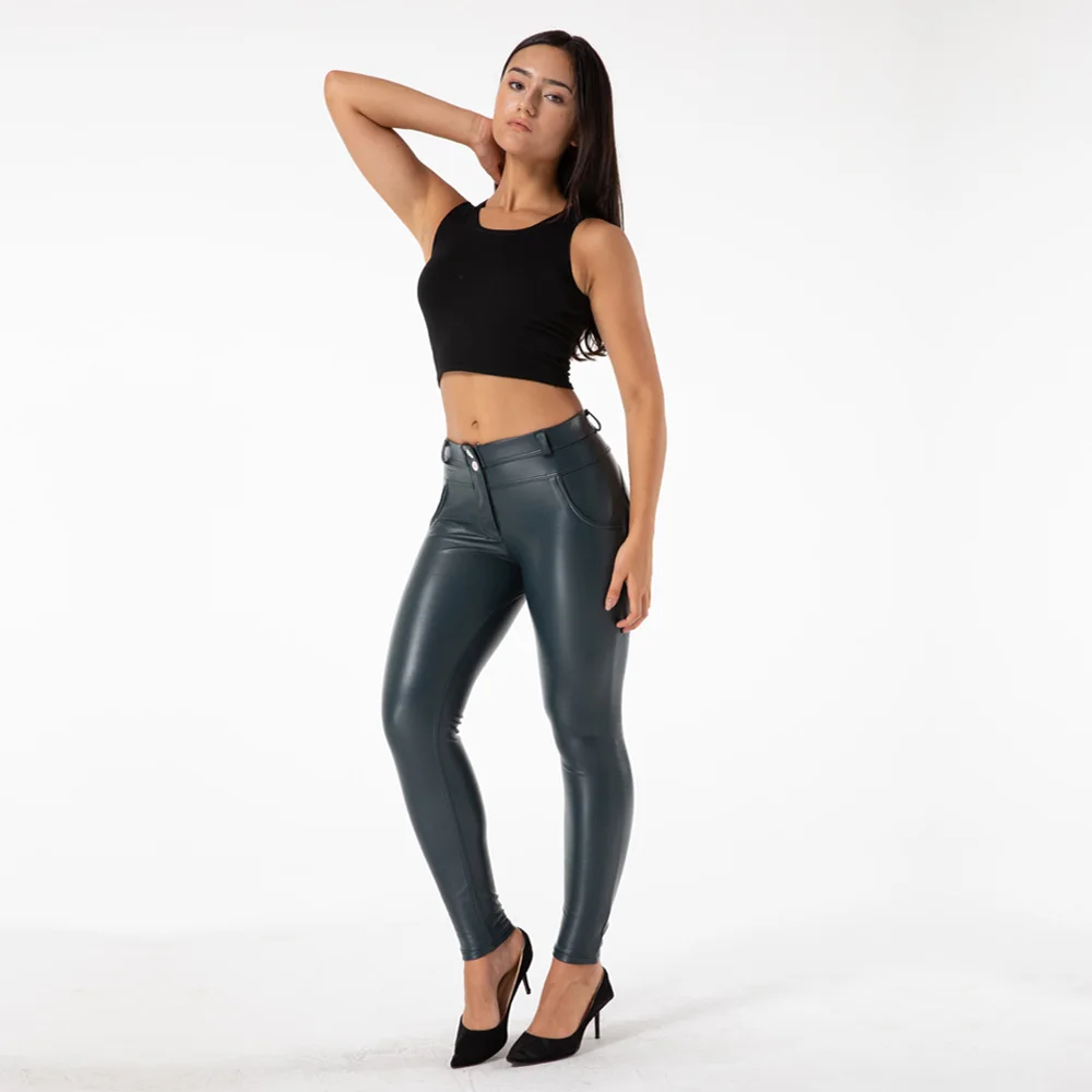 Melody Black Leather Pants Womens Sweatpants Eco Leather Skinny Elastic  Leggings Shapewear Jeggings Mid High Waist Full Length - AliExpress