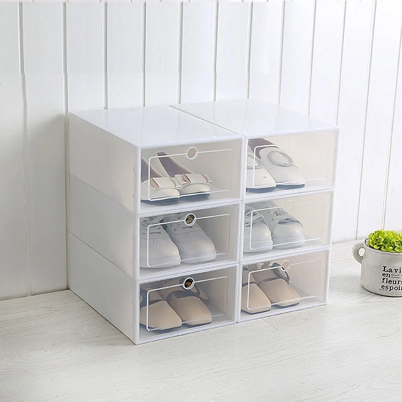 Пластиковая Складная коробка для обуви прозрачная коробка для обуви Органайзер для ящика Бытовая коробка для обуви своими руками