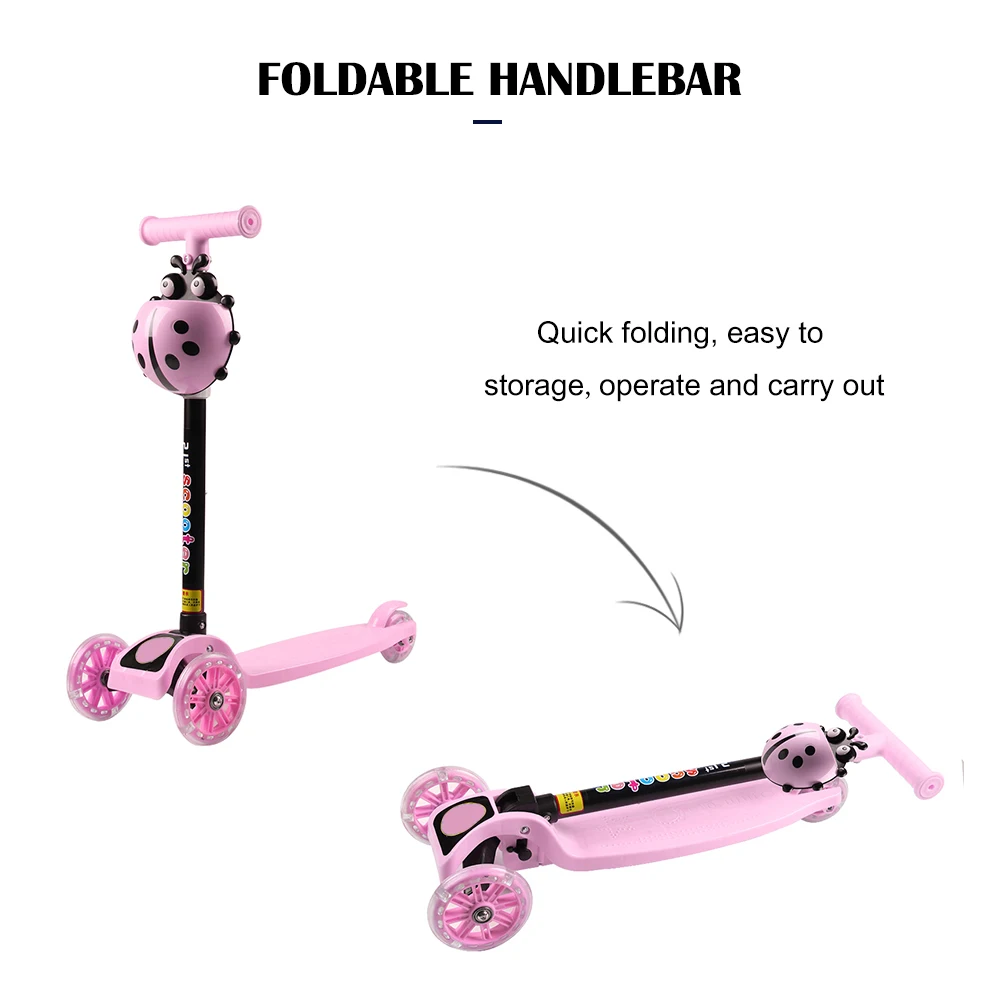 Child Scooter 3 Wheels Folding Foot Scooters LED Shine Balance Bike Adjustable Height Skateboard Kick Scooter For Kids Sport Toy 2