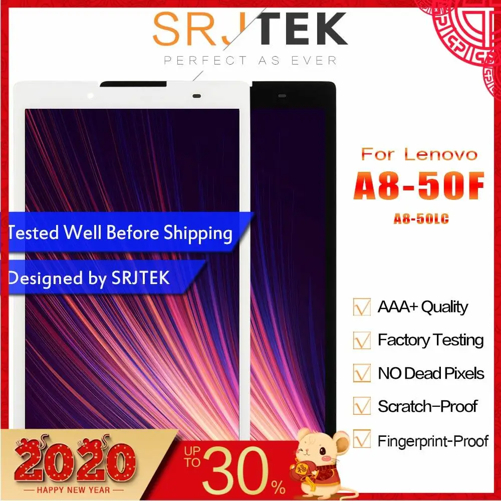 Srjtek для lenovo Tab 2 A8-50F A8-50LC, планшетный ПК, сенсорный экран, дигитайзер+ ЖК-дисплей, запчасти для сборки, черный, Протестировано