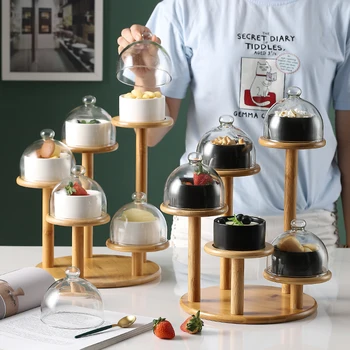 

High-grade personality creative pudding steamed egg dessert party cake cup baking small bowl with lid set YHJ022905