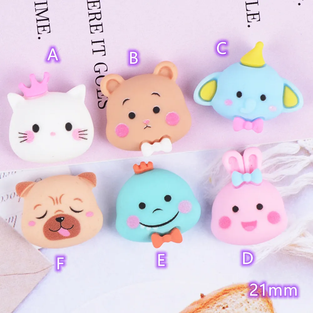 

Cartoon Flatback Resin Cabochon 20pcs cute Animals Cat Bunny Elephant Cartoons DIY Craft for Home Decoration Accessories