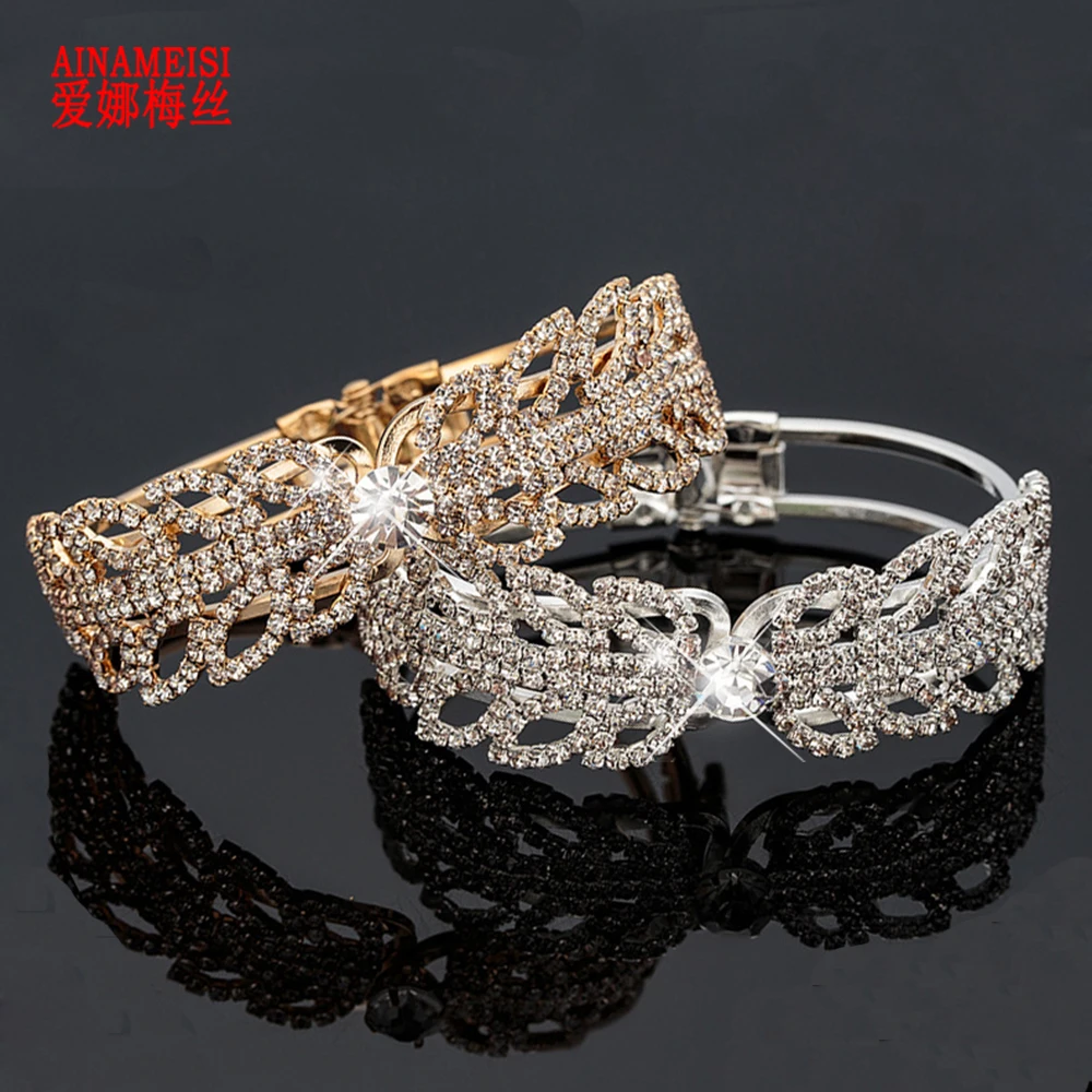 AINAMEISI модный браслет в стиле панк с кристаллами для женщин, стразы, ювелирные изделия, свадебные браслеты с подвесками и браслеты, подарок на свадьбу