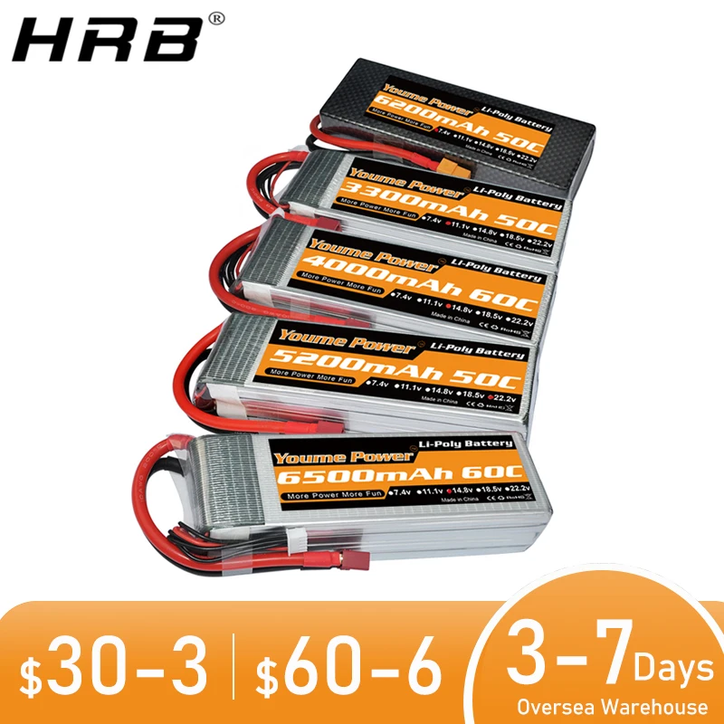 Youme 2S 3S 4S 6S с силикатной гелевой Батарея 7,4 V 11,1 V 14,8 V 22,2 V 3300 мАч 4500 мАч 5200 мАч 6200 мАч 6500 мАч T деканов XT60 жесткий чехол RC Запчасти