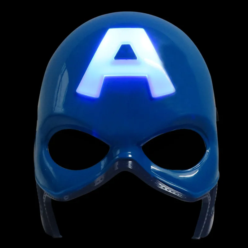 Фильм Марвел из Мстителей Халк фигурка ПВХ светодиодный свет Человек-паук Халк маска перчатки коллекция украшения для детских игрушек подарок - Цвет: Blue Captain
