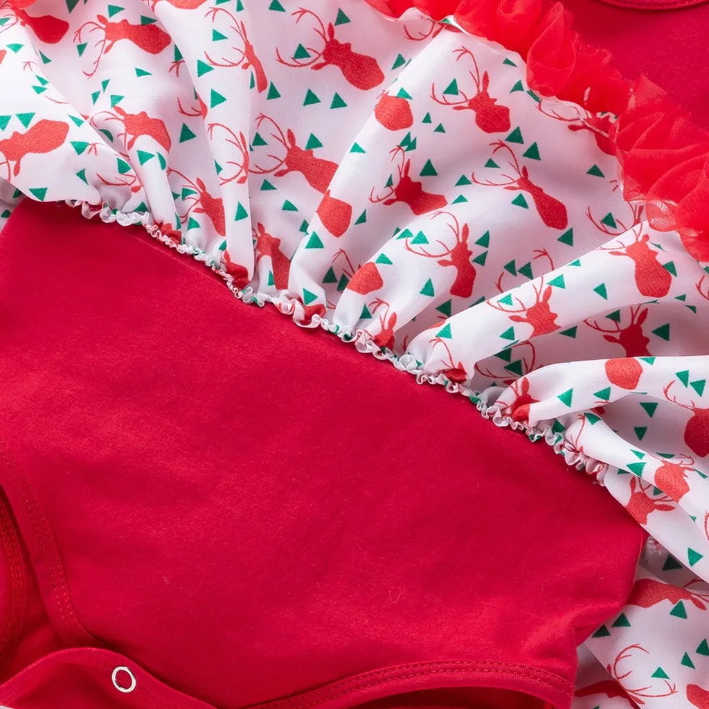 Одежда для маленьких девочек; комплект из 4 предметов с надписью «My First Christmas girl»; комбинезон с рождественским принтом для маленьких девочек; комплект юбки; Одежда для новорожденных