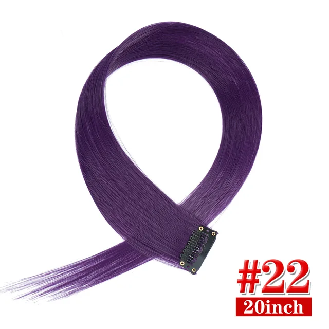 Clip in Hair Extensions Highlights Straight Long Hairpiece Hair Accessories for Girls Women Kids Doll Hair Pieces Wigs Pieces 22