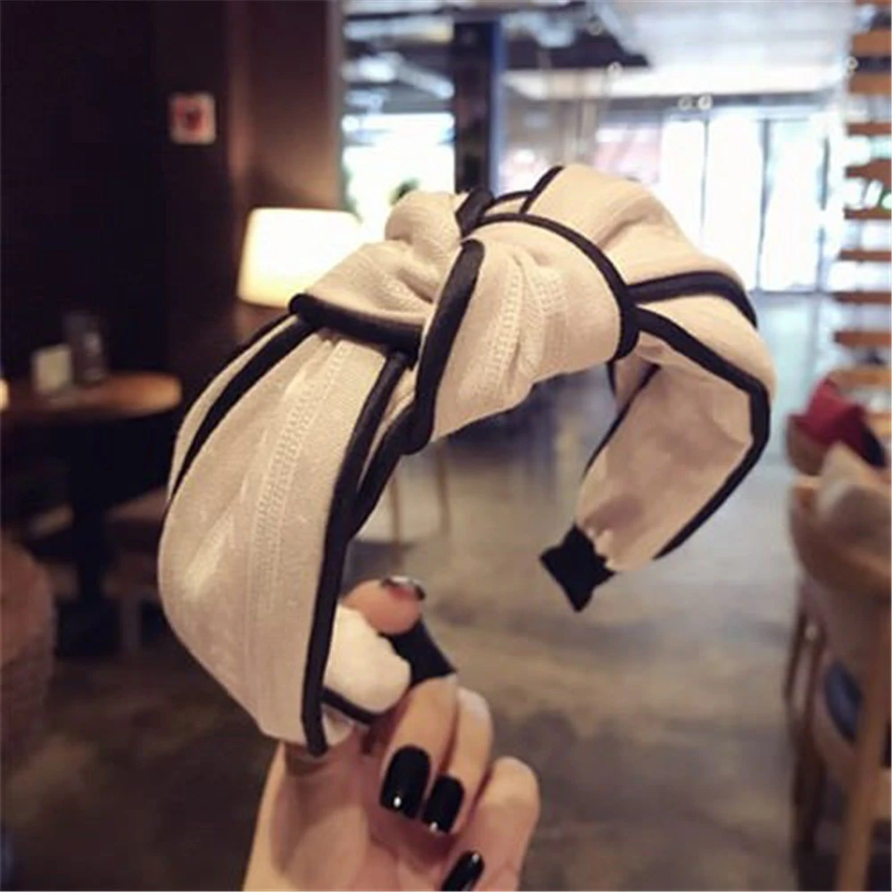 New Arrival Hair Knotted Top Knot Hair Bow Headband Elastic Hairband Hair Accessories Women Flower Hair Band Girls 1111