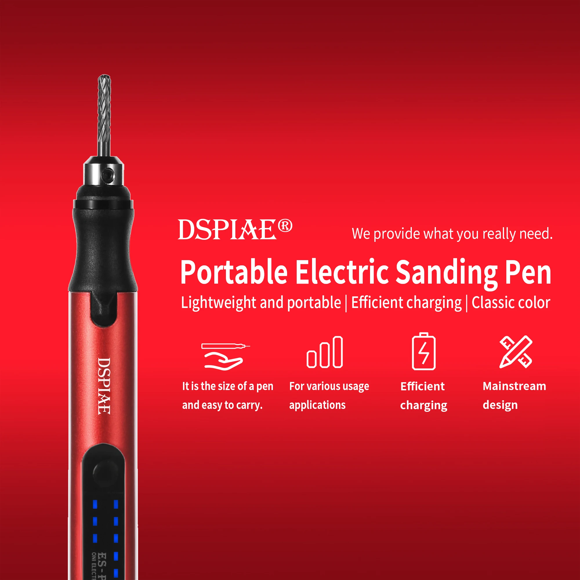 

DSPIAE ES-P Portable Electric Sharpening Pen / Grinding Head For Military Model Making Tool Assembly Retrofit Gundam Hobby DIY