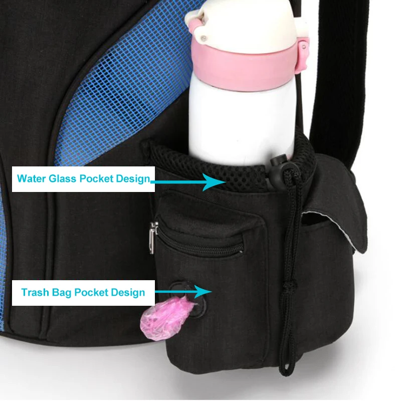 High Quality Dog Backpack Nylon Portable Zipper Breathable Pet Carrier Bags Outdoor Travel Double Mesh Cat Shoulder Bag For Pets