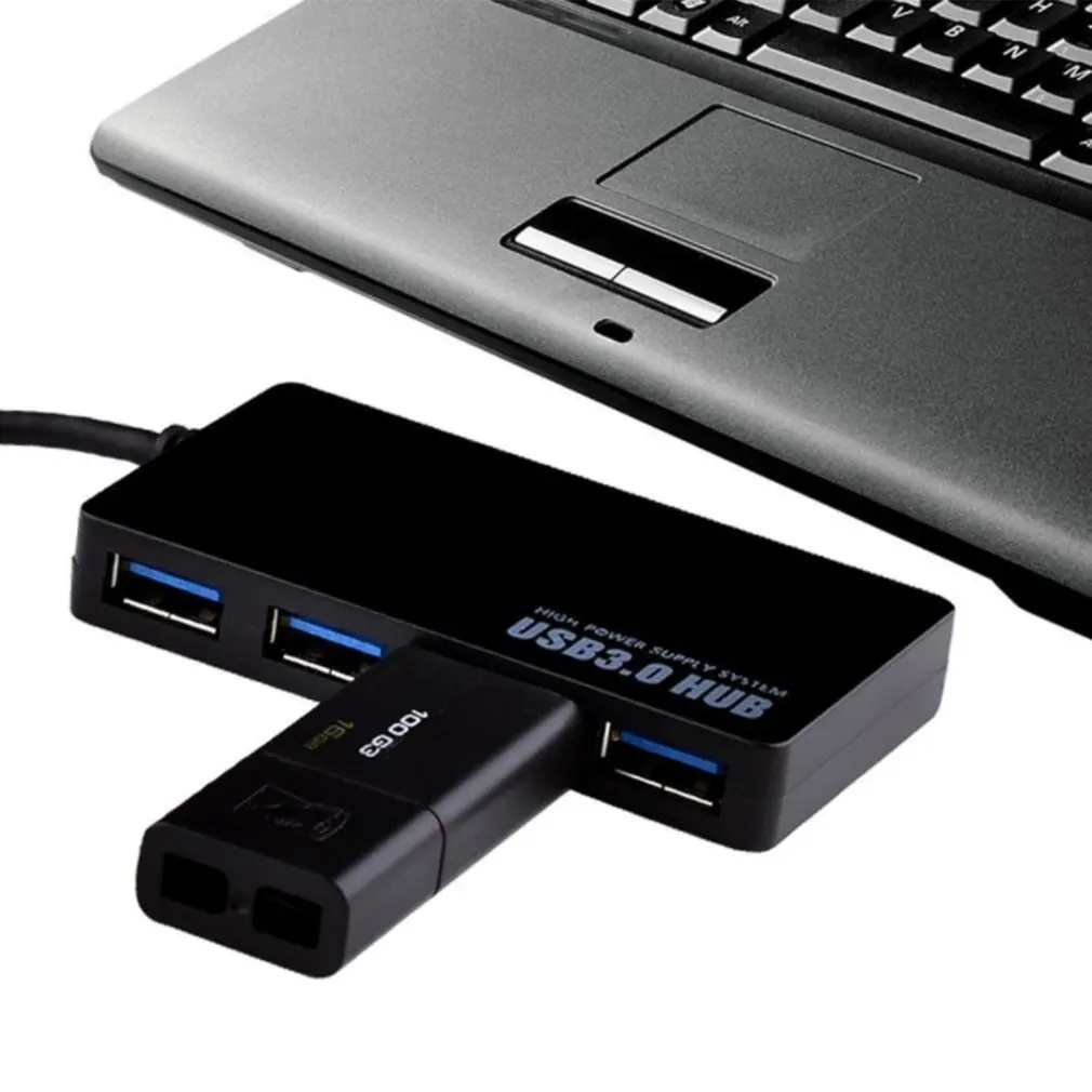 Ультра-тонкий 4-портовый USB3.0 концентратор высокой Скорость индикатор светильник usb-хаб для мульти-устройство для портативного компьютера