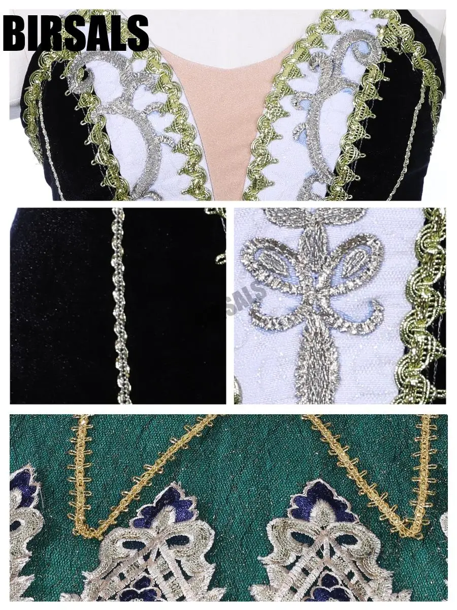 Профессиональная балетная пачка Esmeralda для взрослых, черное, зеленое блинное балетное платье-пачка, сценические костюмы для балета BT9198