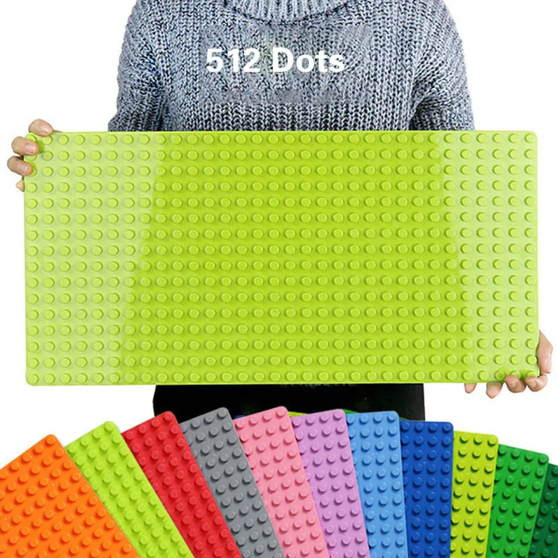 512 Duploe Big Bricks Base Plate 16*32 Dots 51*25.5cm Baseplate DIY Building Blocks Toys For Children Compatible Duplos Green | Игрушки и