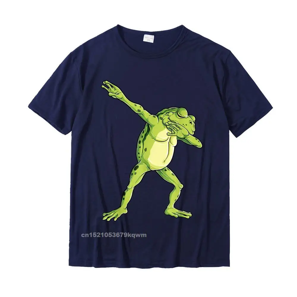 PrintedGift Short Sleeve Tops & Tees Summer New Arrival Crew Neck 100% Cotton T-shirts Men T-Shirt Family Free Shipping Dabbing Frog Funny Animal Lover Boys Girls Kids Dab Dance T-Shirt__3727 navy