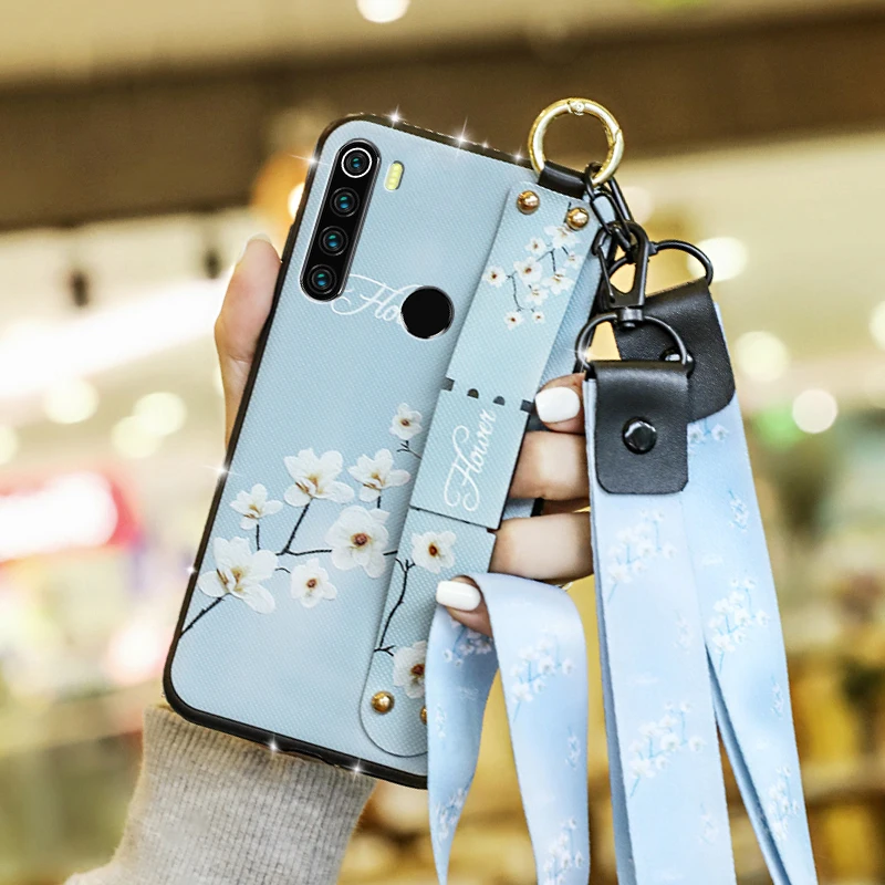 

Diamond Lanyard Case For Xiaomi Redmi Note8 8T 8Pro 4 4X 5 5A 5Pro 6 6A 7 7Pro Y3 Note9S Wrist Strap Hand Band Soft Cover stand