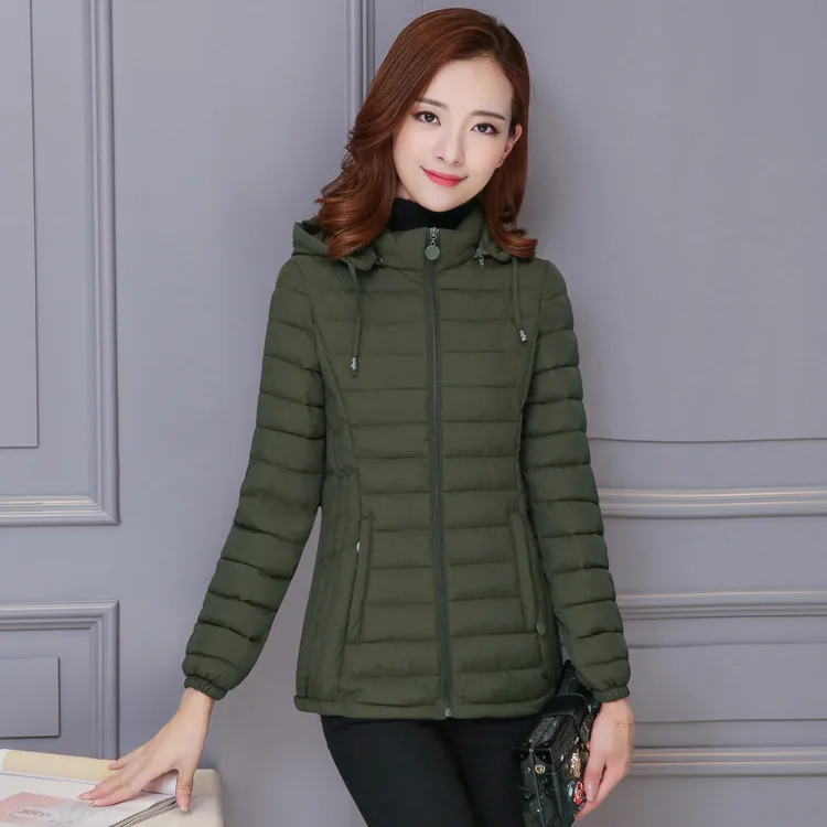 

2019 Cotton-padded Clothes Women's Short Korean-style Slim Fit Large Size down Jacket Cotton-padded Clothes Fashion Warm Detacha