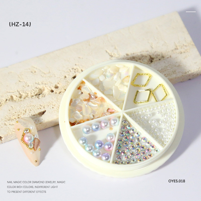 Color Chameleon Stone Nail Rhinestone Cavair Glitter Nails Pearl Beads 3D Nail Art Decoration In Wheel Accessories