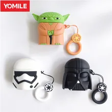 Звездные войны старый человек Монстры черные воины с кольцом беспроводные Bluetooth наушники крышка для Apple AirPods 1 2 Air Pods AirPods2