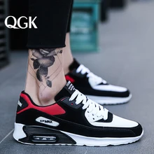 QGK/мужская повседневная обувь, кроссовки для бега, мужские удобные дышащие кроссовки на шнуровке для бега, размер 39-45