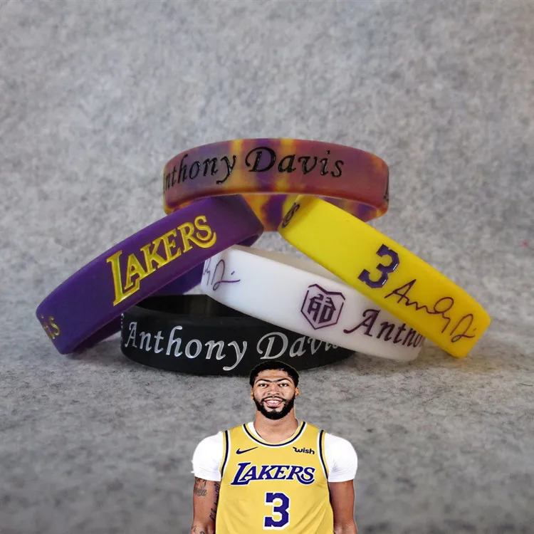 

Lakers 3 Anthony. Davis Luminous Signature Bracelet Sports Silicone Thick Wrist Strap Fans Bag Products