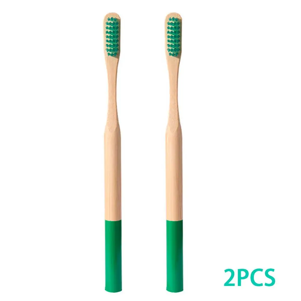 2 шт экологическая зубная щетка с бамбуковым углем для ухода за полостью рта для чистки зубов, эко щетки со средней мягкой щетиной - Цвет: 13
