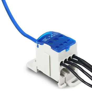 

UKK-80A Distribution Box Din Rail Terminal Block 1 In Many Out Power Junction Box 80A Universal Electric Wire Connector