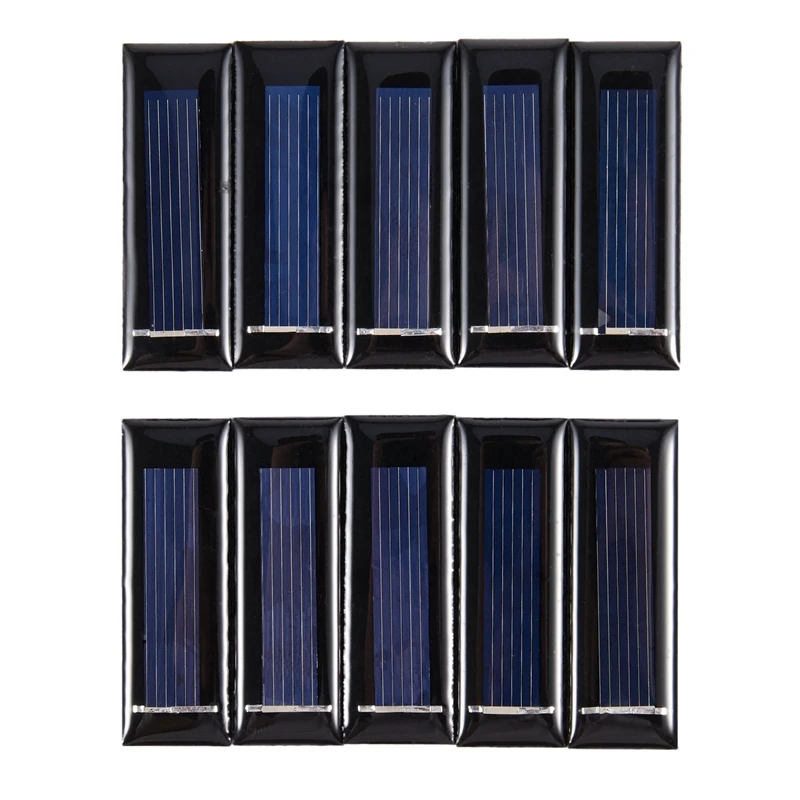

New 10Pcs Mini Solar Panel New 0.5V 100mA Solar Cells Photovoltaic panels Module Sun Power battery charger DIY 53*18*2.5mm