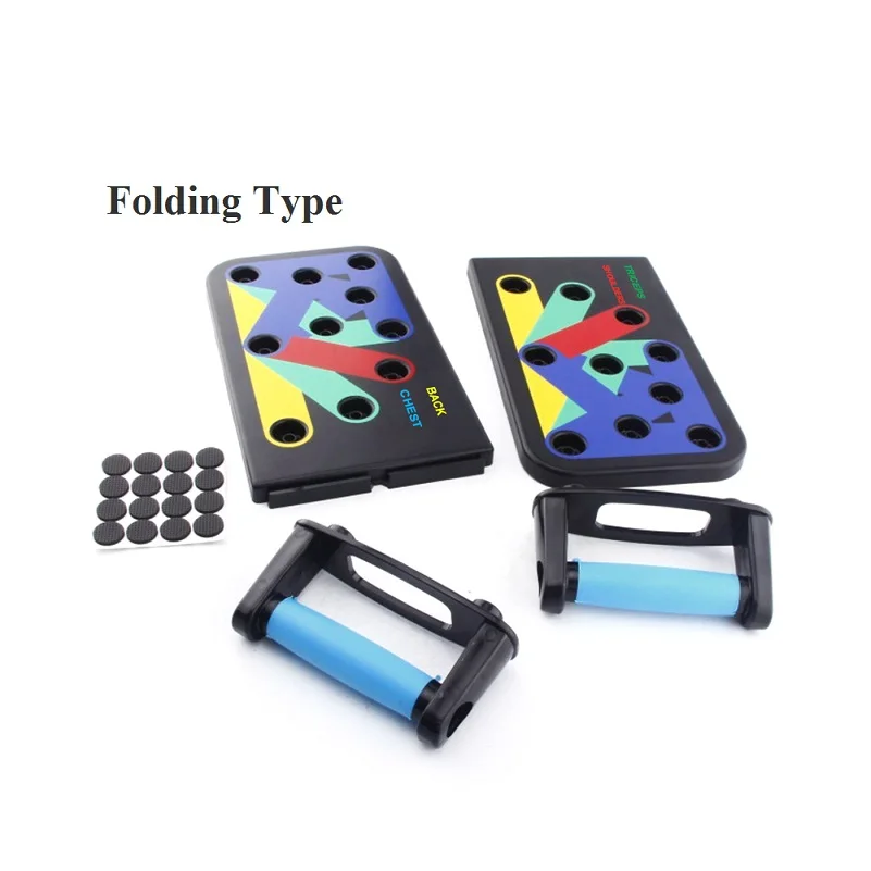 Folding Type Стойка с эффектом пуш-ап, 9 в 1, инструменты для бодибилдинга, фитнеса, упражнений, для мужчин и женщин, стойка с эффектом пуш-ап, для бодибилдинга, тренировок, тренажерного зала - Цвет: Folding Type