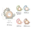 Let's Make Dinosaur Silicone Wood Ring Teether Cute Animal Nursing Pendant Accessories Teething Toys Chew Toy Teether For Teeth 6