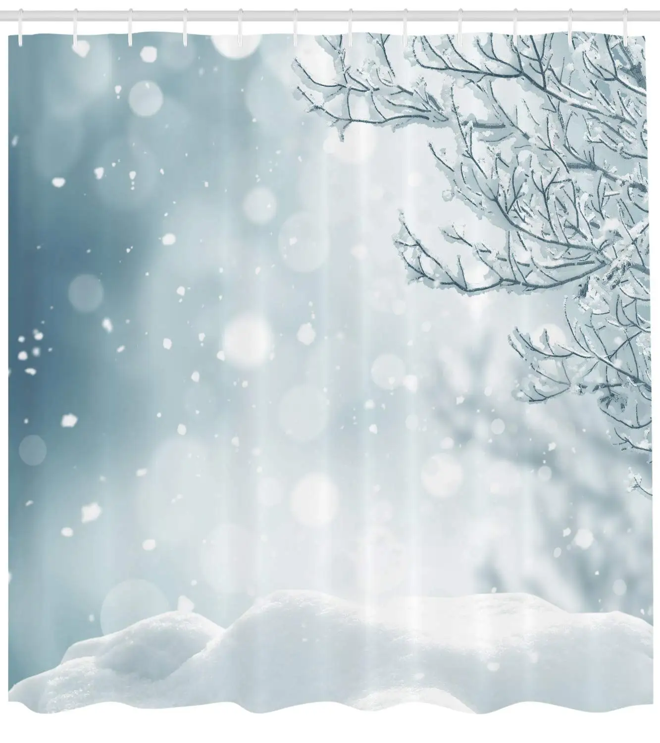 Зимняя занавеска для душа рождественское тематическое изображение Снежная и