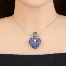 Элегантное ожерелье с подвеской в виде сердца, ожерелье с кубическим цирконием, модное массивное ювелирное изделие для женщин, подарок PGY027